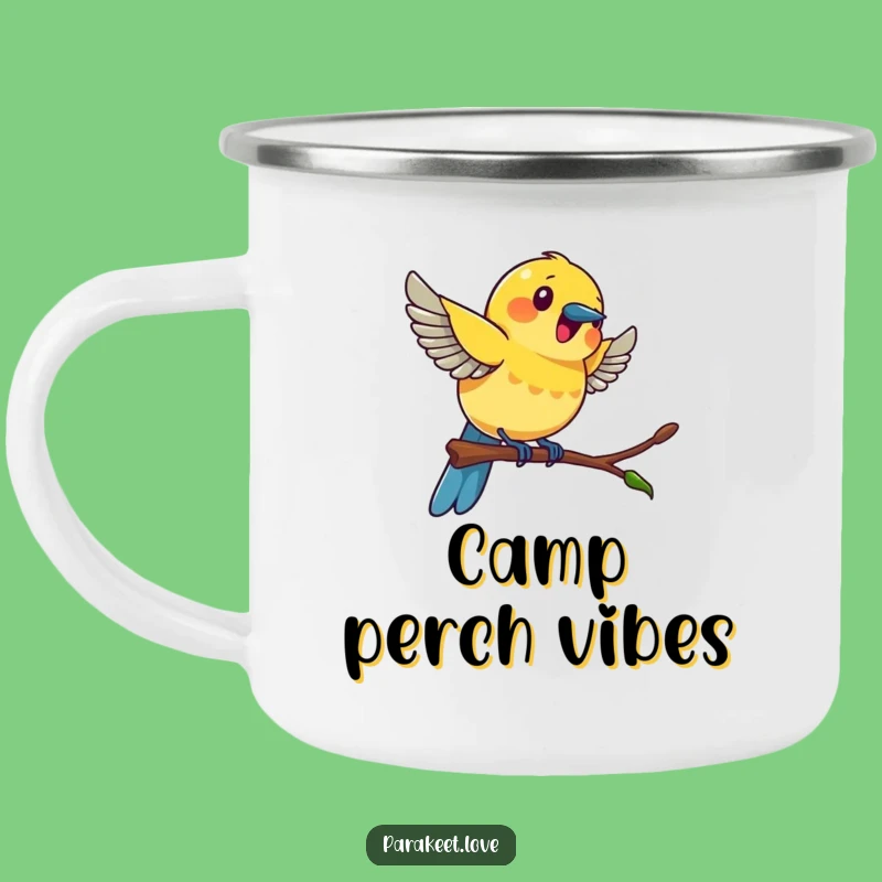 Funny Swinging Bird Camping Mug - Adventure & Bird Excitement Gift
