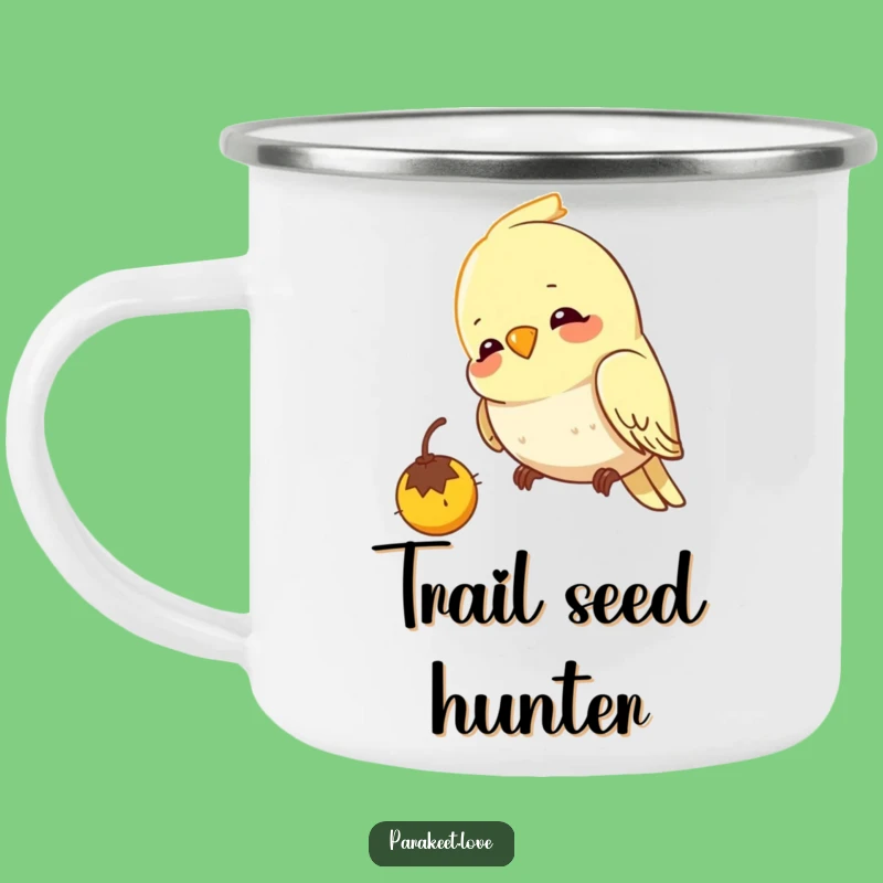 Funny Budgie Pecking Camping Mug - Focused Adventures & Bird Humor
