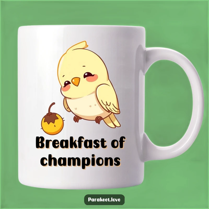 Funny Budgie Pecking Mug - Focused Bird Delight, Hilarious Gift