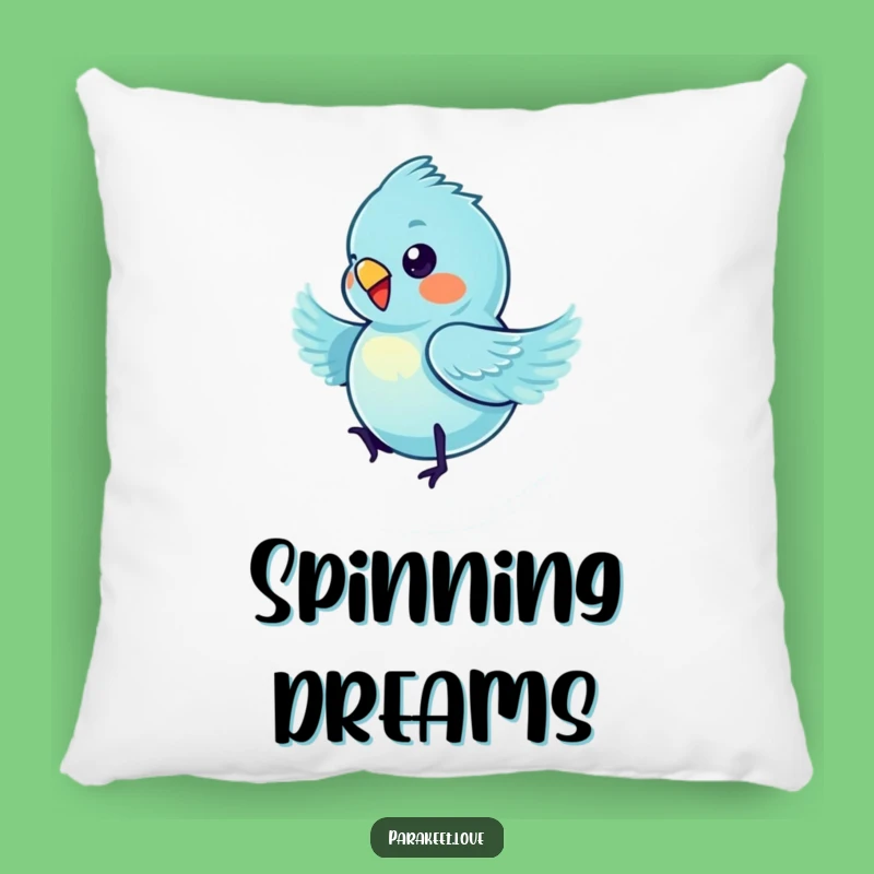 Funny Spinning Blue Parakeet Pillow - Comfy & Hilarious Bird Decor