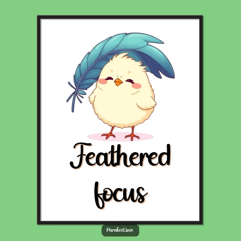 Funny Feather Balance Digital Art: Bird Art Print, Instant Funny Gift