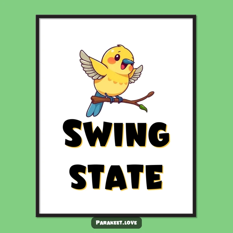 Funny Swinging Bird Digital Art - Instant Excitement & Bird Decor