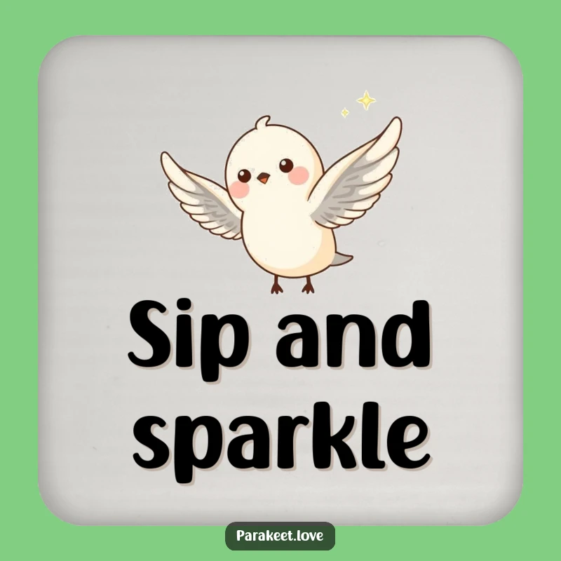 Funny Sparkle Base Coaster: Avian Flight Drink Protector, Funny Gift