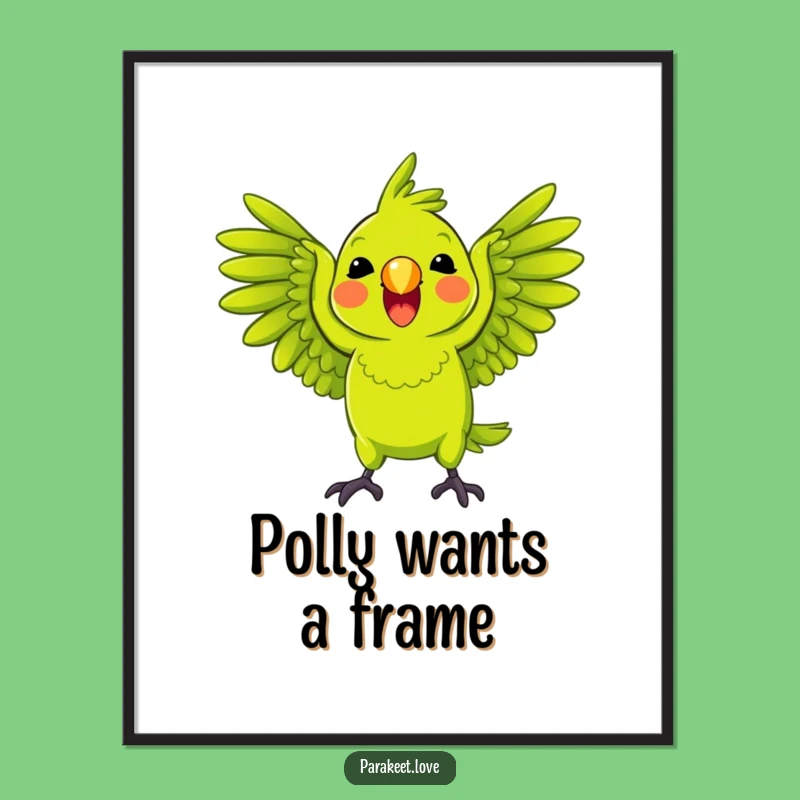 Funny Squawking Parrot Poster: Bring Lively Energy to Your Walls
