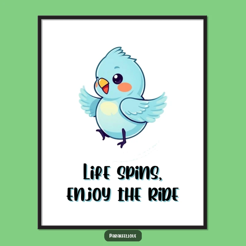 Free Printable Wall Art: Dizzy Blue Parakeet, Funny Quirky Downloadable Decor