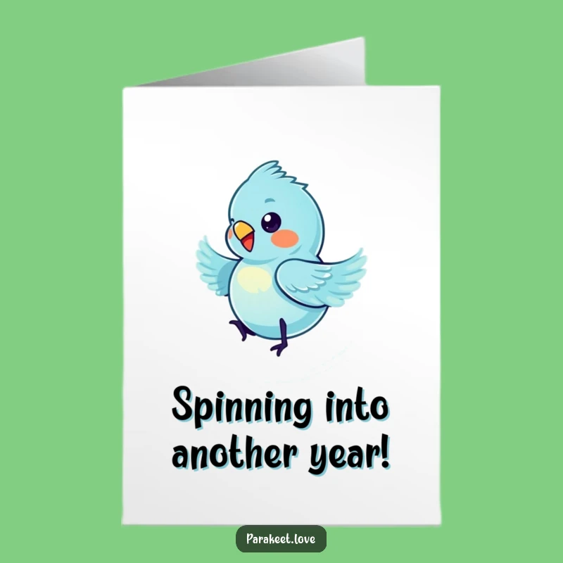 Free Printable Birthday Card: Dizzy Blue Parakeet Fun, Funny Downloadable Gift