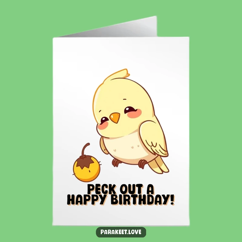Free Printable Birthday Card: Focused Budgie, Funny Downloadable Gift for Bird Lovers