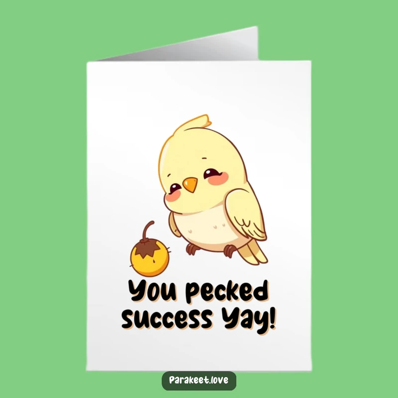 Free Printable Congrats Card: Budgie's Delightful Peck, Funny Downloadable Celebration