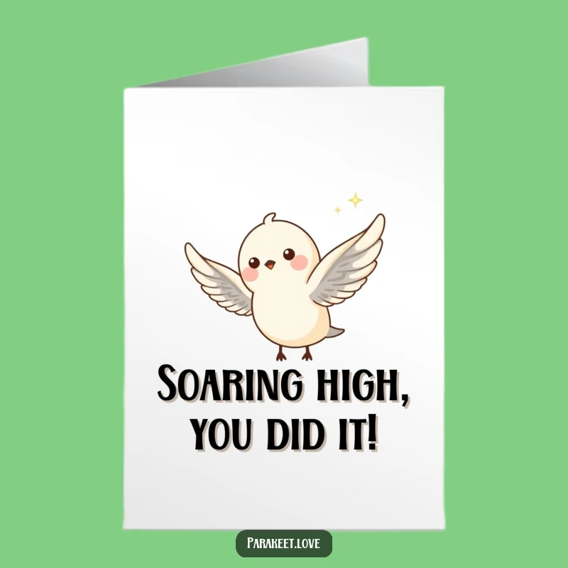 Free Printable Congrats Card: Flying Bird, Joyful Downloadable for Success