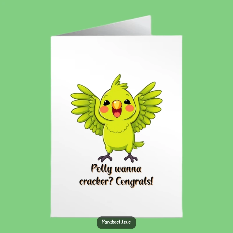Free Printable Congrats Card: Parrot's Cheer, Funny Downloadable Gift for Success
