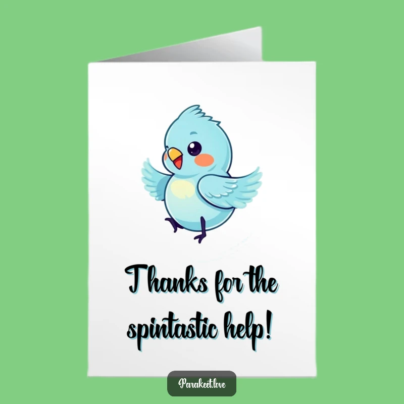 Free Printable Thank You Card: Dizzy Budgie Expressing Gratitude, Funny Downloadable Gift