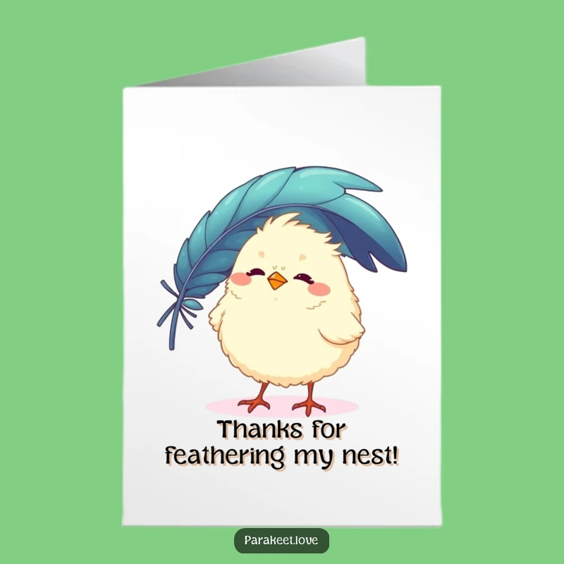 Free Printable Thank You Card: Feather Bird, Humorous Downloadable Thanks