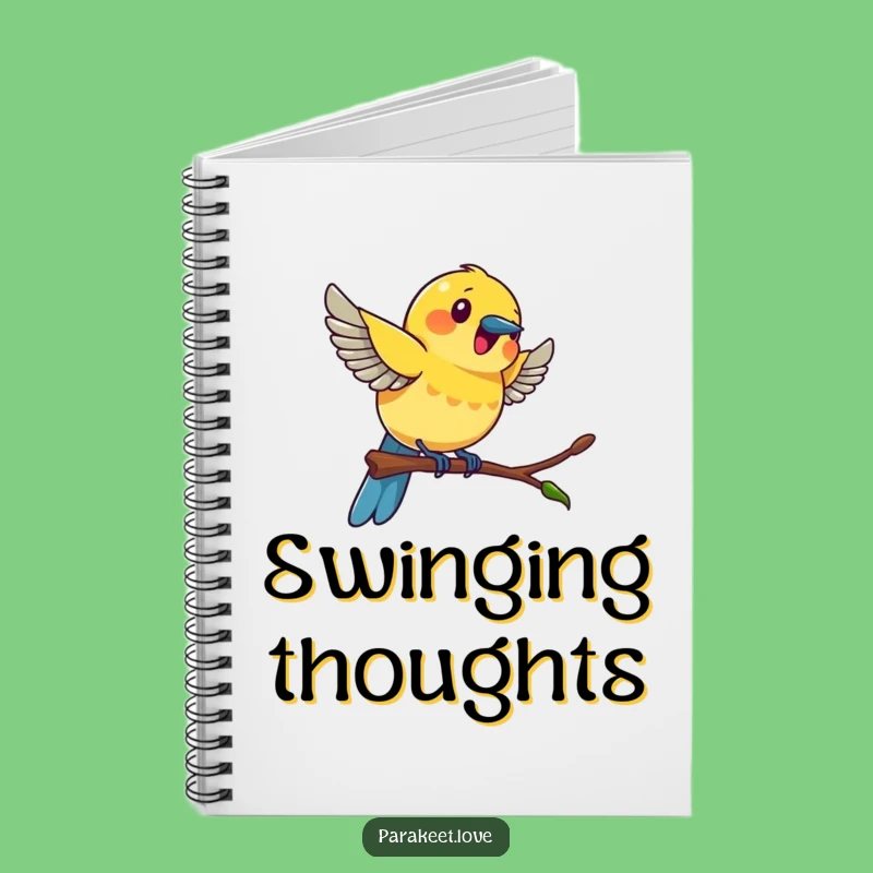 Funny Swinging Bird Notebook - Jot Down Ideas with Excitement