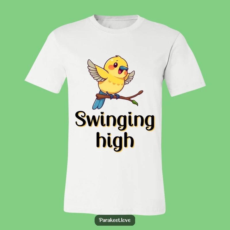 Funny Swinging Bird T-Shirt - Excitable Feathered Friend Tee Gift